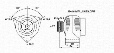 MAGNETI MARELLI 943355233010 -  Генератор